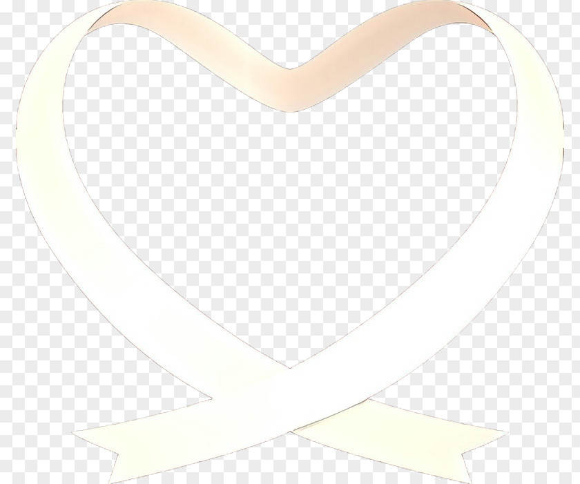 White Heart Line Beige Smile PNG