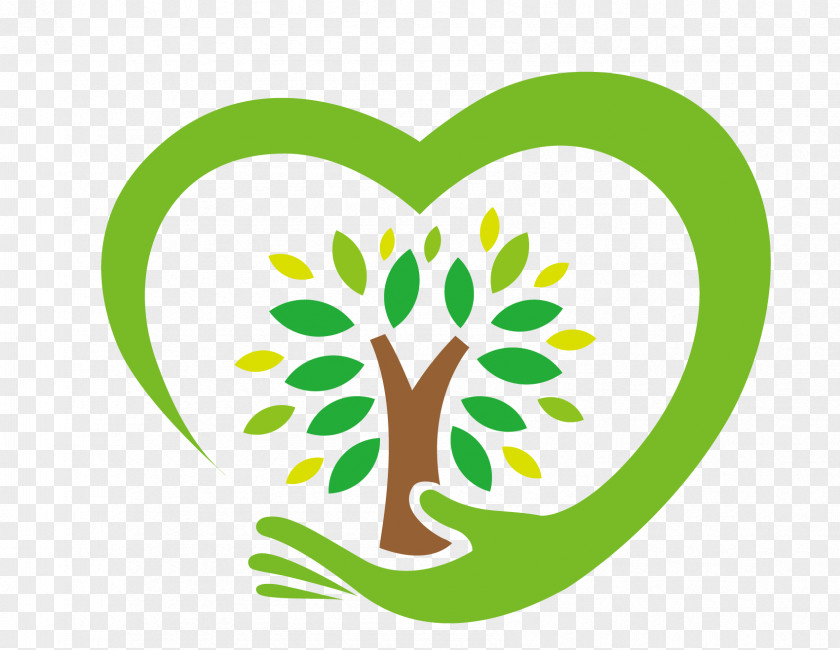 Green Tree Flag Love Logo Slogan PNG