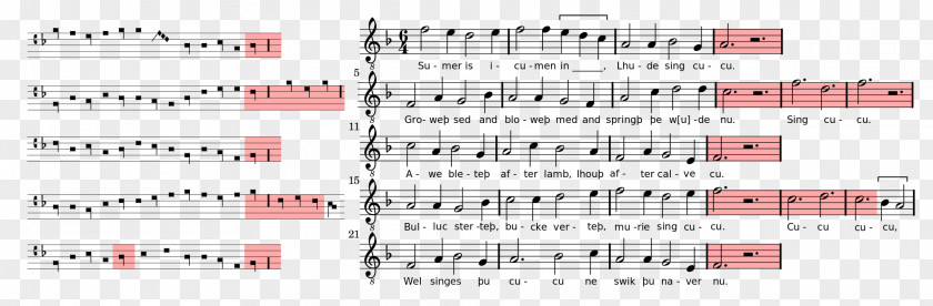 Musical Note Notation Mensural Sumer Is Icumen In PNG