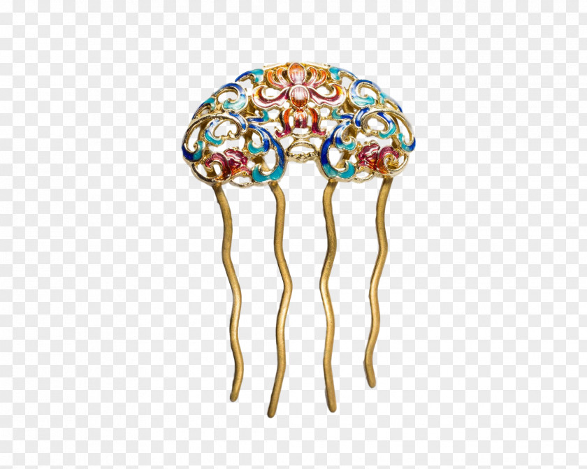 Blue Hair Comb Stick Jewellery Foot PNG