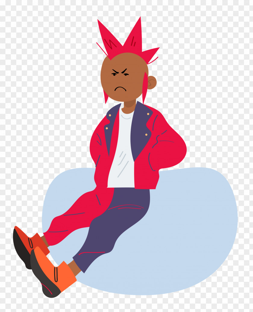 Cartoon Joint Character Male Sitting PNG