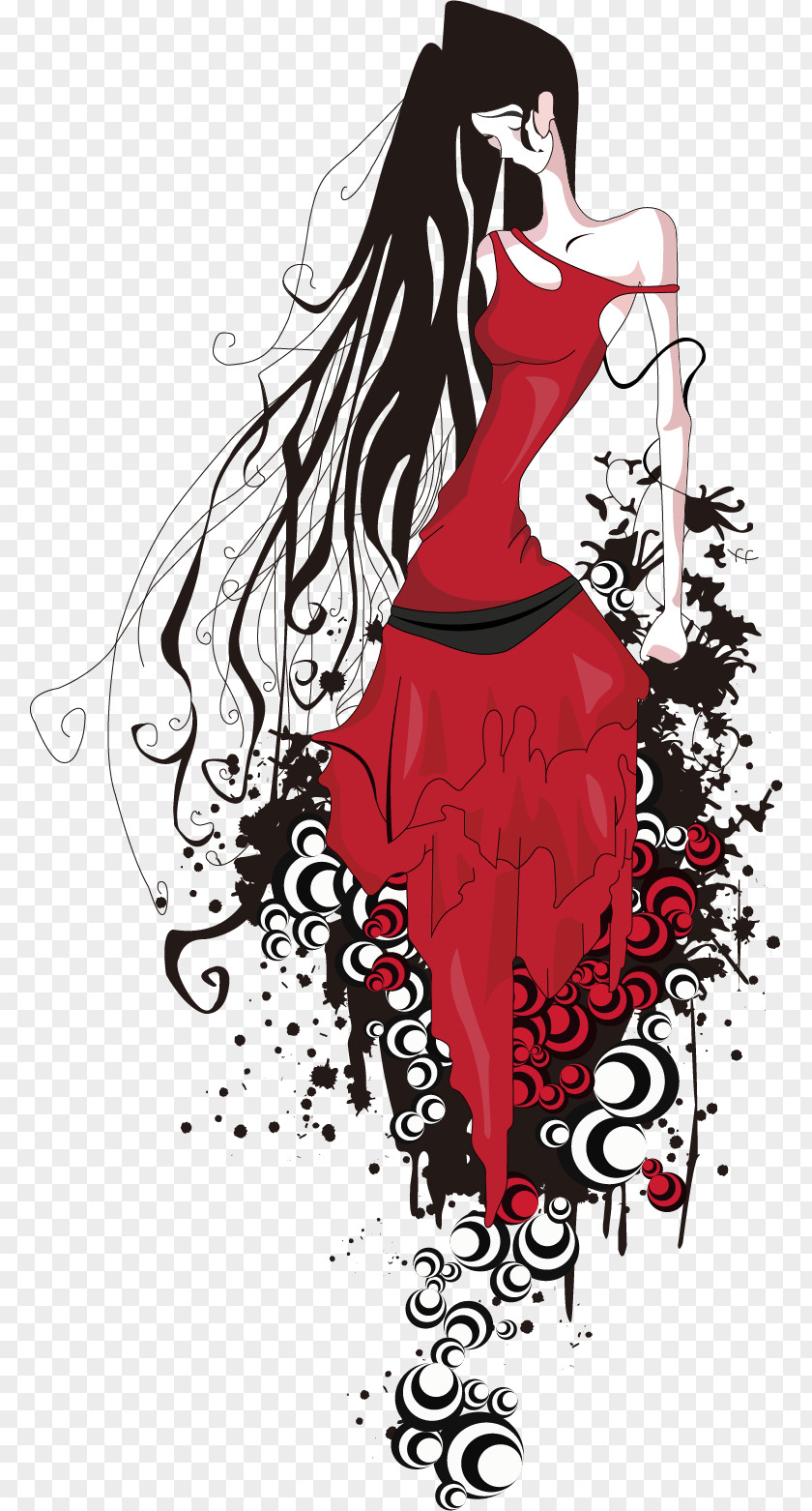 Drawing Poster Fashion Illustration PNG Illustration, hand-drawn fashion girl clipart PNG