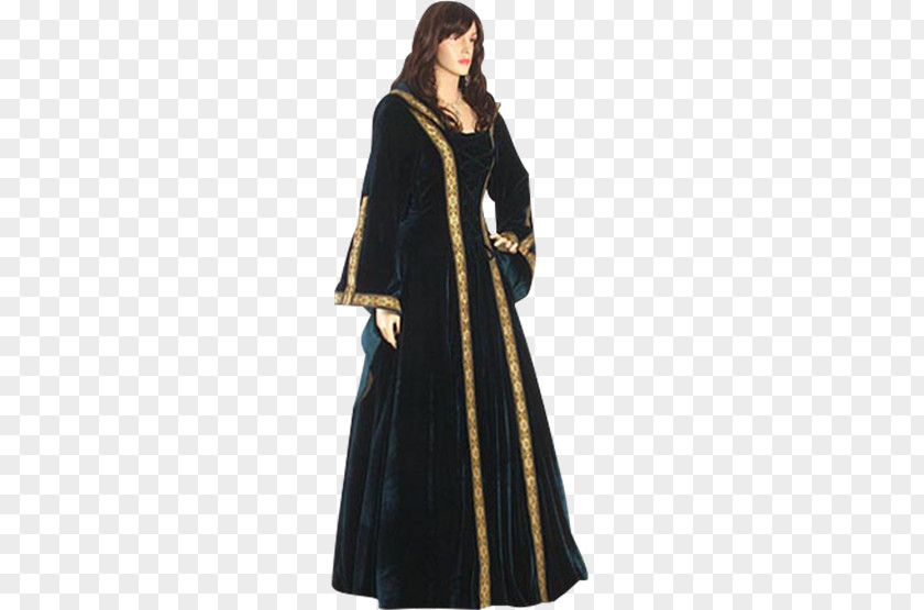 Elven Princess Dress Middle Ages Velvet English Medieval Clothing PNG