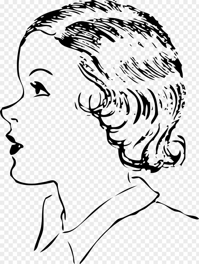 Women Face Comb Hairstyle Clip Art PNG