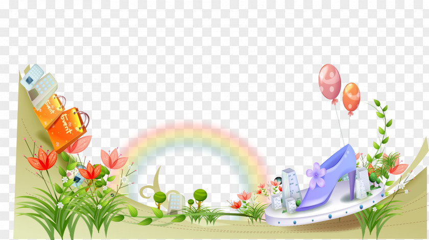 Animation Outdoor Scenery Floral Design Animated Cartoon PNG