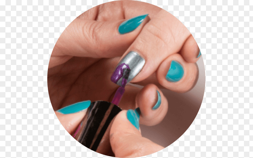 Half Moon Manicure Nail Polish Turquoise PNG