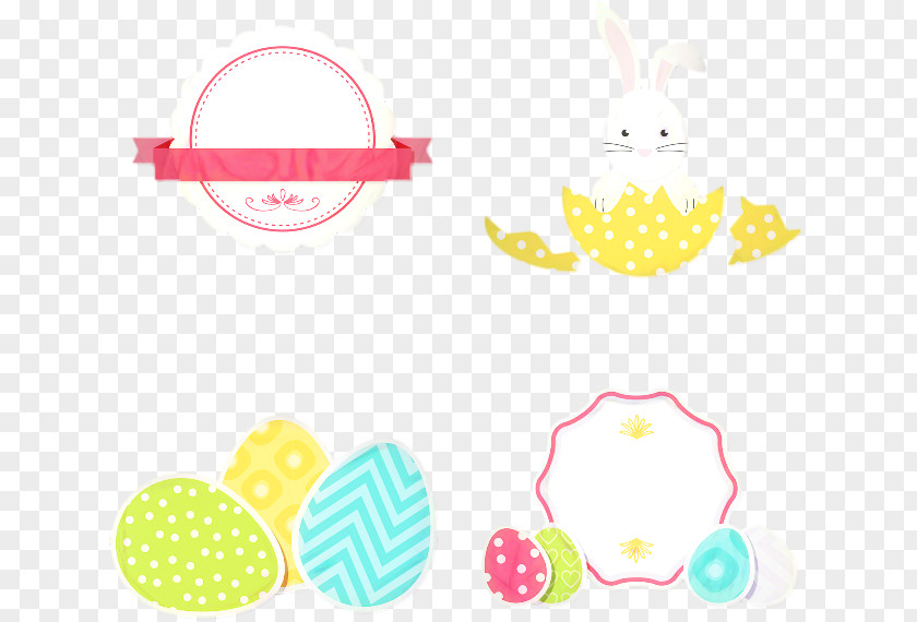 Sticker Yellow Happy Easter Background PNG