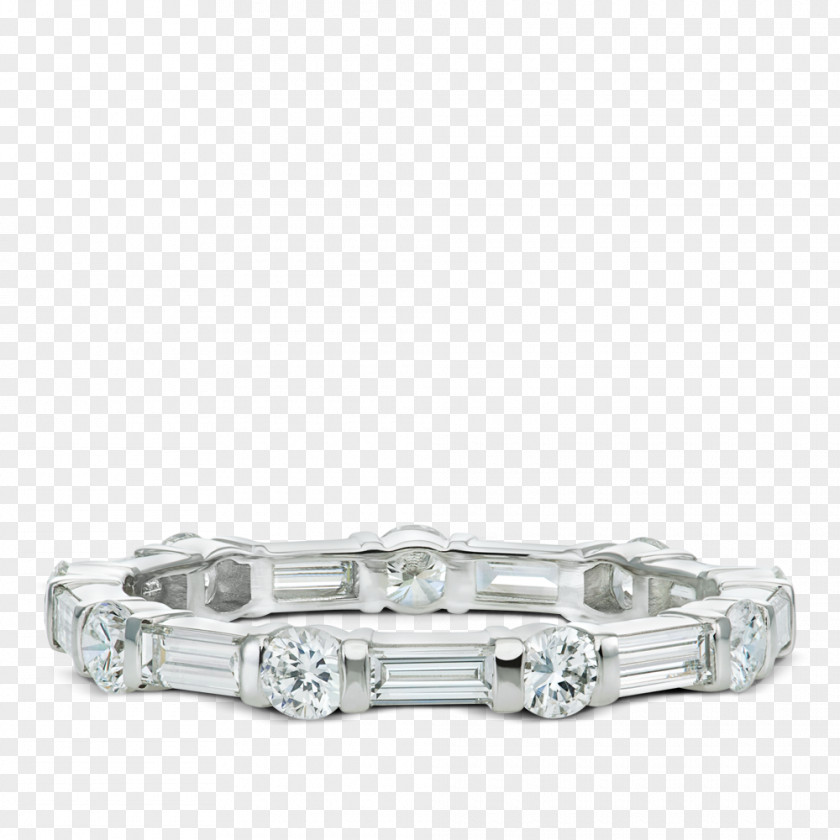 Curve Ring Wedding Baguette Eternity Diamond PNG