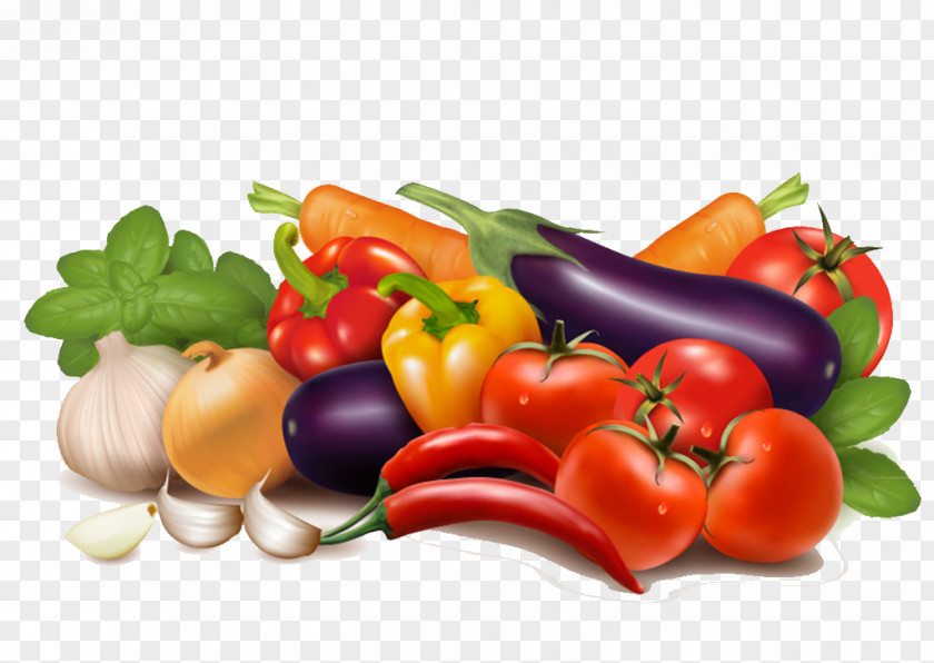 Fresh Fruits And Vegetables Leaf Vegetable Illustration PNG