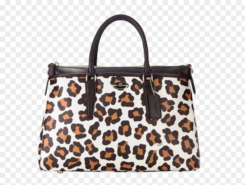 COACH Bag Leopard Tapestry Handbag Tote Diaper PNG