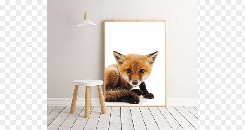 Interior Poster Red Fox Fine Art Printmaking PNG
