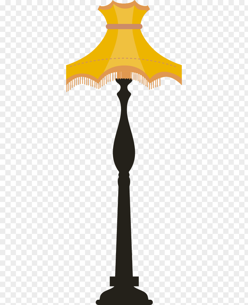 Vector Cartoon Yellow Floor Lamp Download PNG