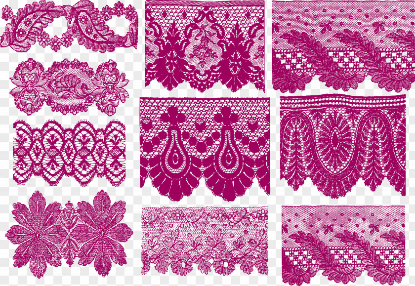 Purple Palace Pattern Lace PNG