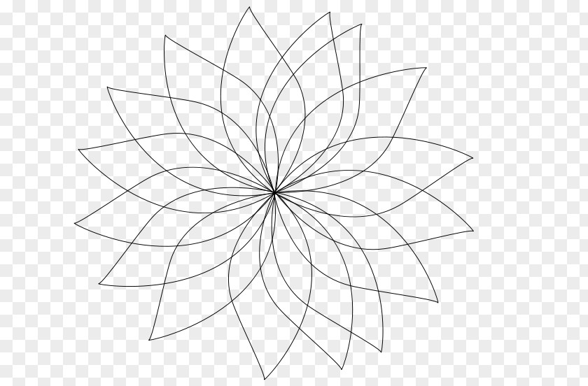 Contour Drawing Flower Clip Art PNG