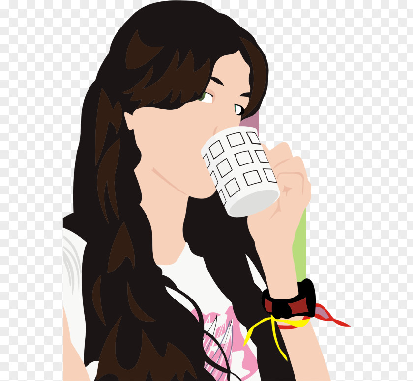 Woman Drinking Coffee Tea Cafe Drink PNG