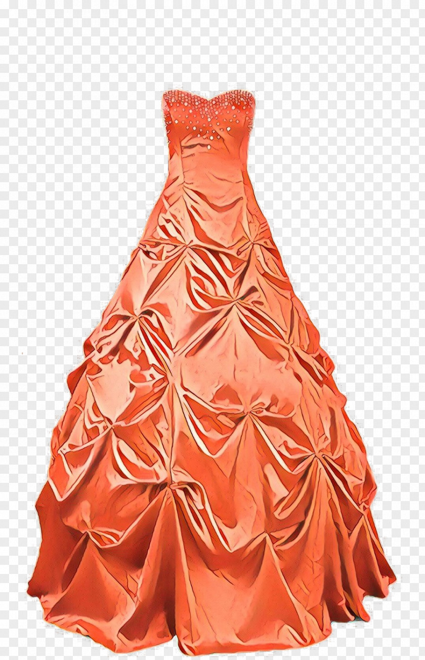 Onepiece Garment Bridal Party Dress Orange PNG
