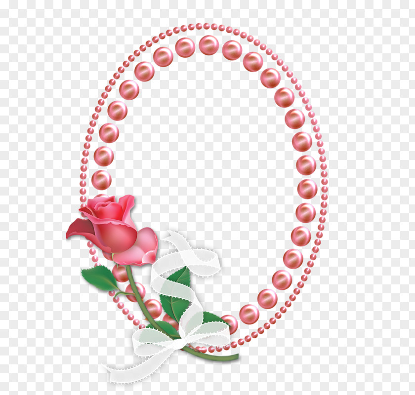 Rose Pearl Mirror Frame Picture PNG