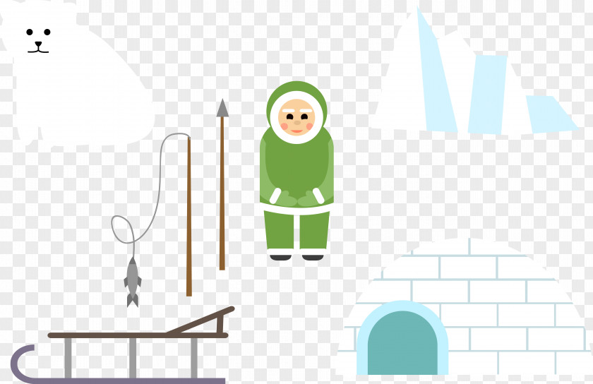 Vector Ice Fishing Angling Clip Art PNG