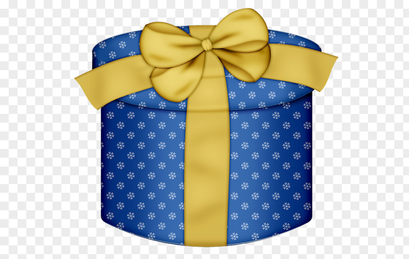 Blue Round Gift Box With Yellow Bow Clipart Wrapping Christmas Clip Art PNG