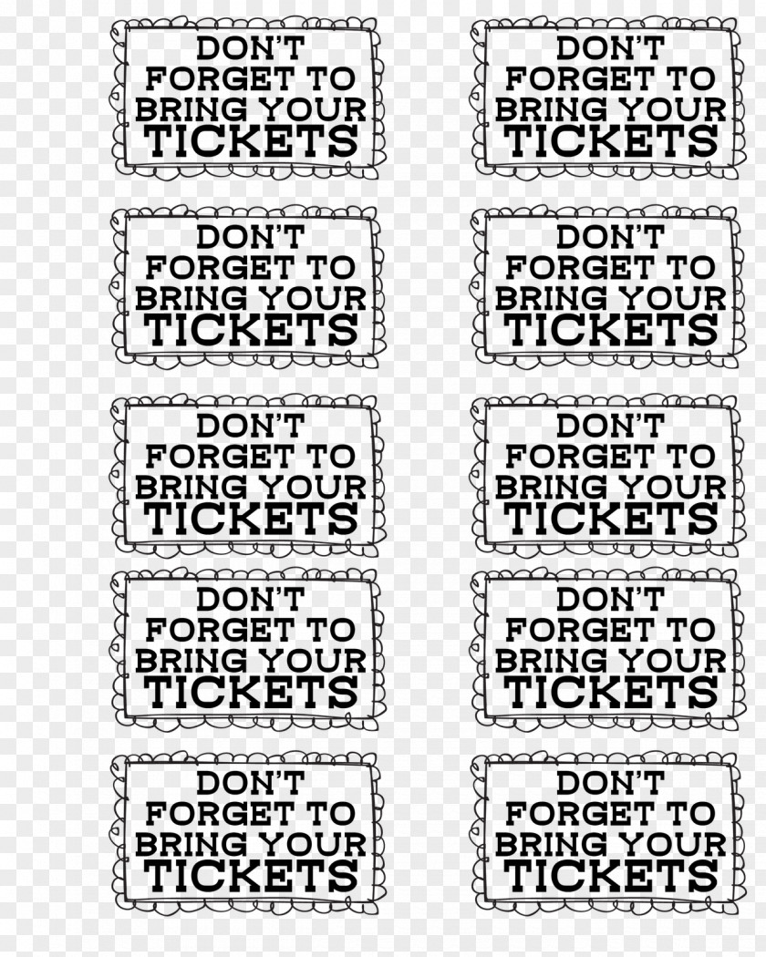 Carnival Ticket Paper Line Font PNG