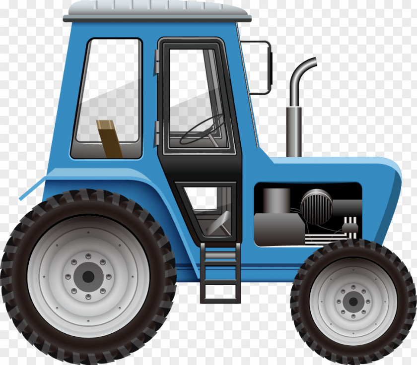 Blue Tractor Design Vector Material Royalty-free Illustration PNG