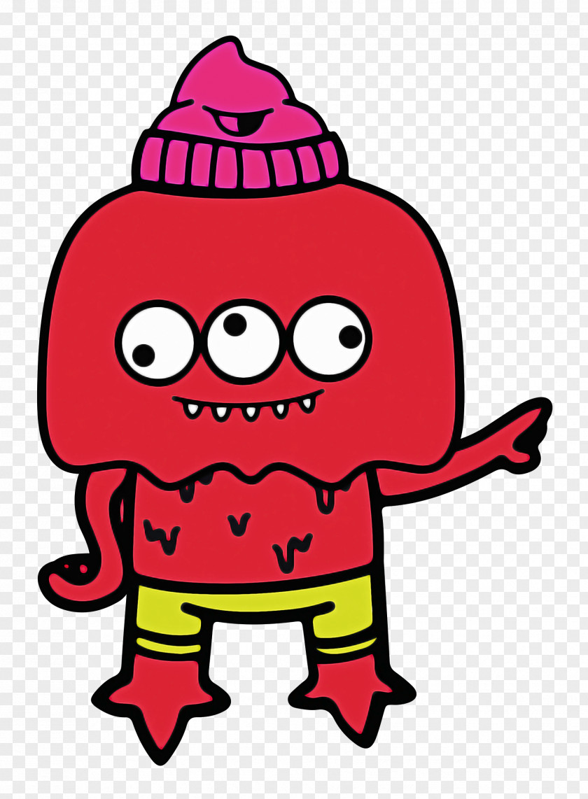 Cartoon Character Red Line Geometry PNG