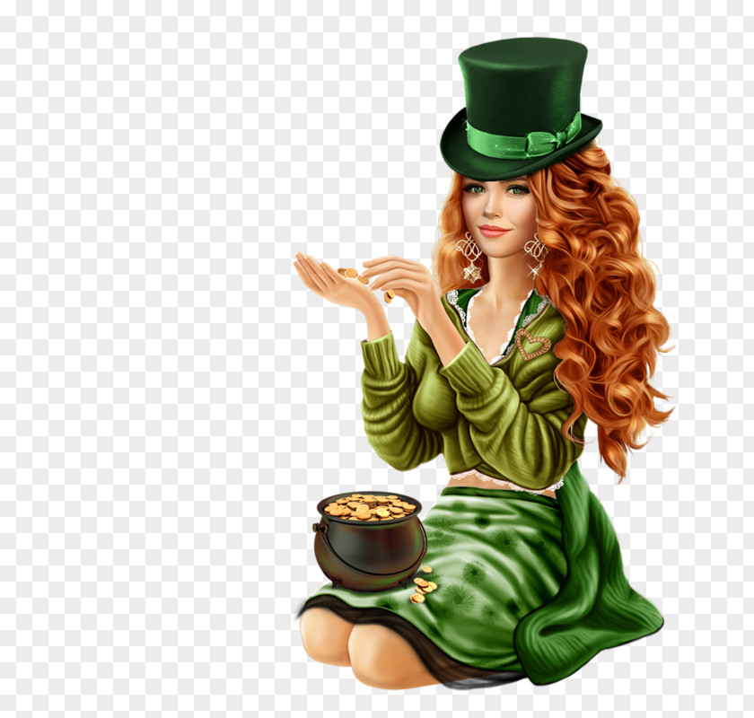 Saint Patrick's Day Woman Leprechaun Бойжеткен PNG