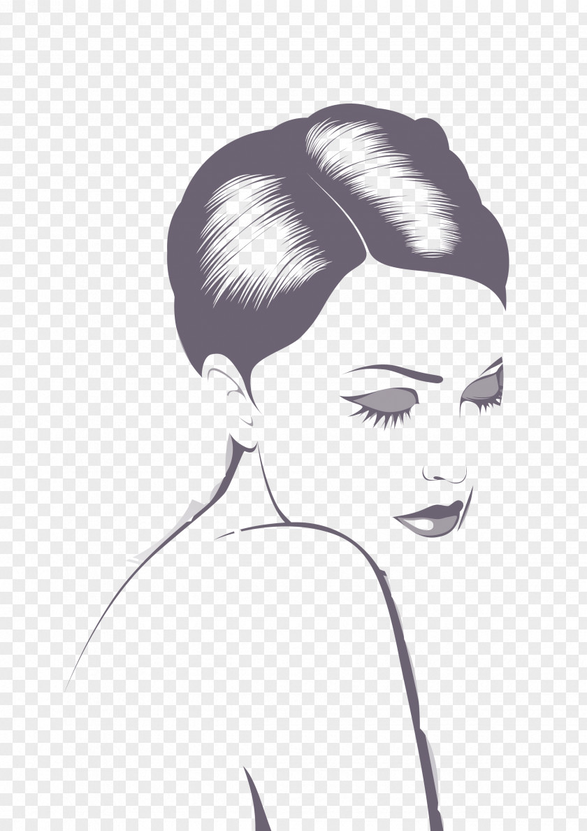 Black And White Drawing Woman Illustration PNG and white Illustration, Sexy woman illustration, woman's face clipart PNG