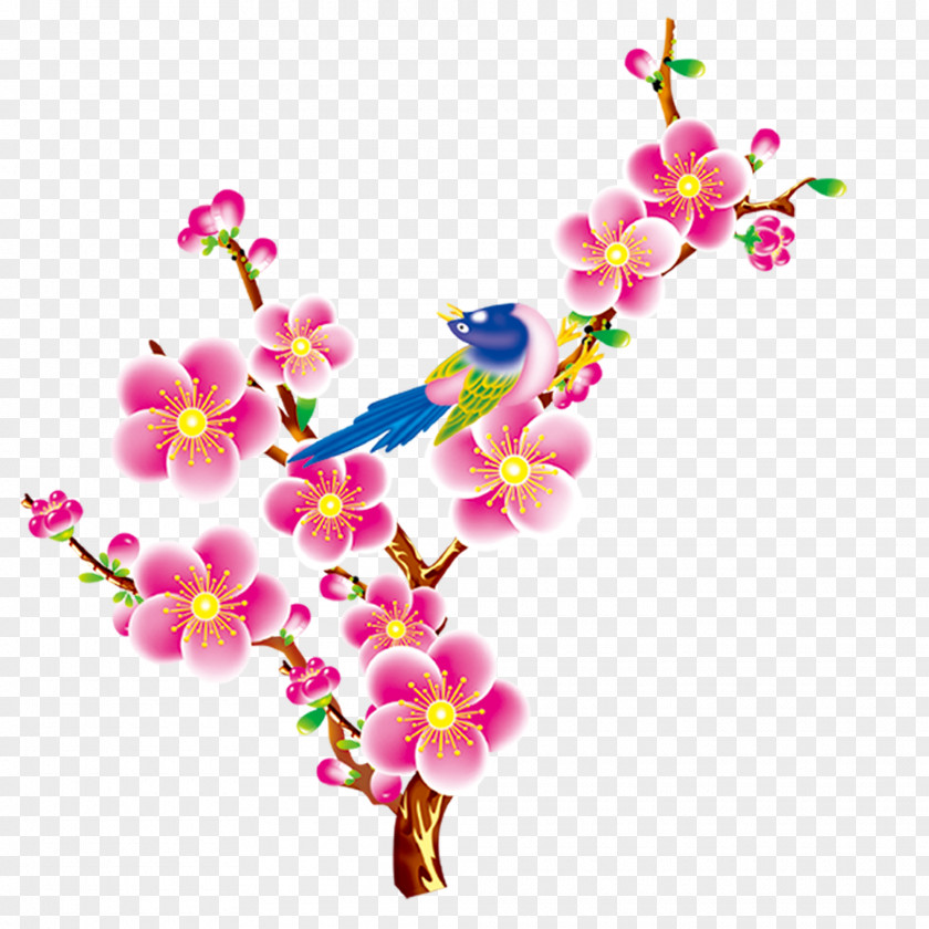 Christmas Floral Elements Design Bird Flower PNG