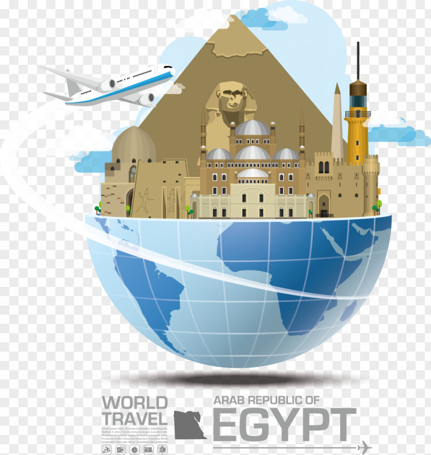 Decorative Building Egypt Attractions Royalty-free Infographic Illustration PNG