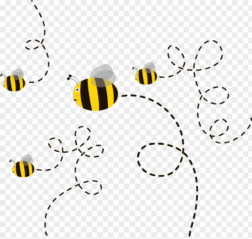 Cute Cartoon Bee Honey Euclidean Vector Drawing PNG