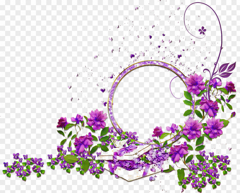 Flower Circle Frame Floral PNG