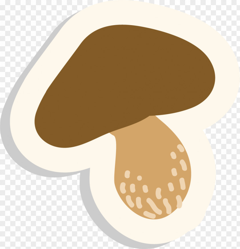 Hand Painted Brown Mushroom Designer PNG