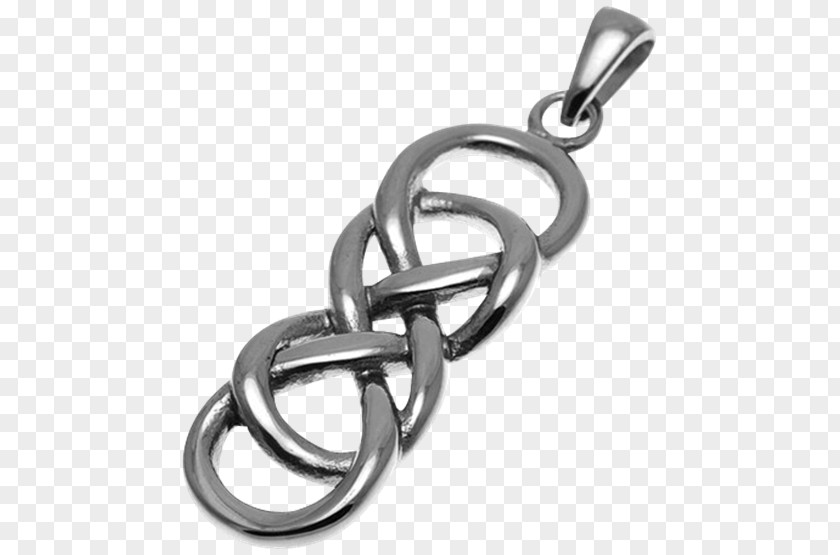 Infinity Knot Silver Body Jewellery Chain PNG