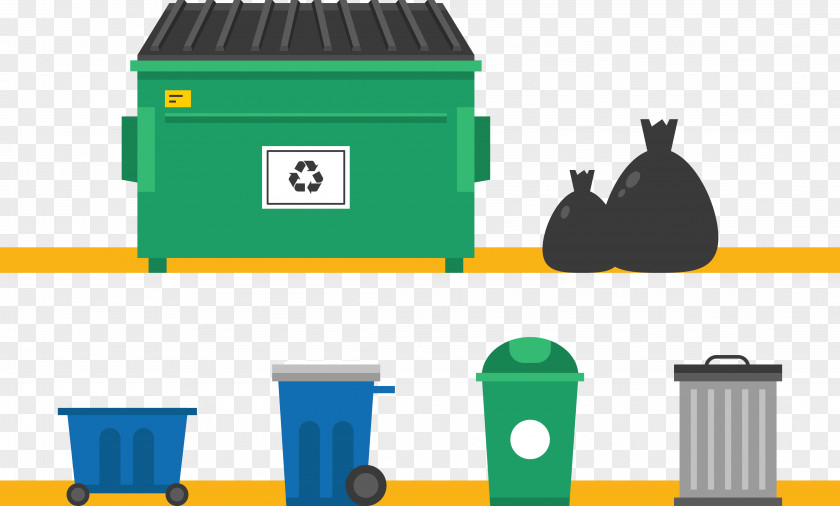 Trash Cans Collection Vector Waste Container Dumpster Recycling PNG