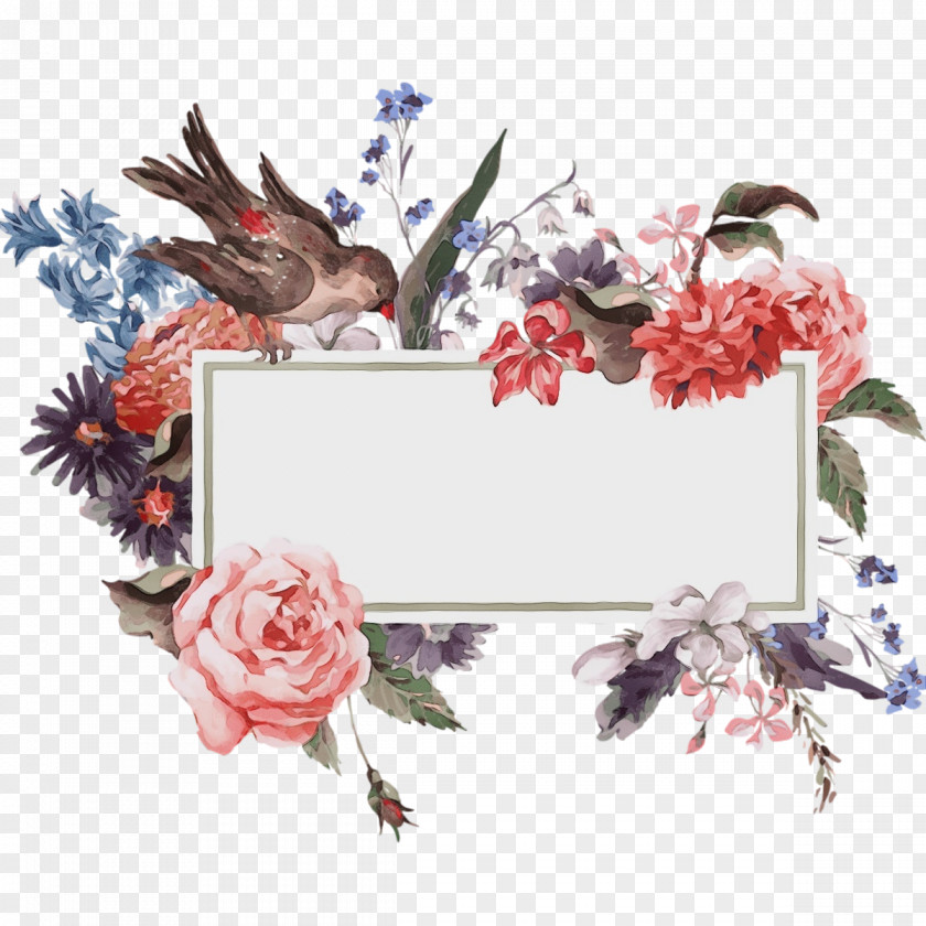 Twig Perching Bird Picture Frame PNG