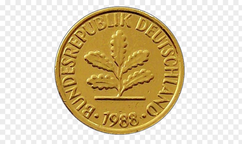 Coin Pfennig Germany Gold Medal PNG