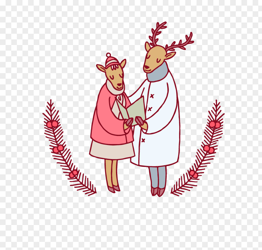 Mr. Deer Vector Chicken Santa Claus Christmas Illustration PNG
