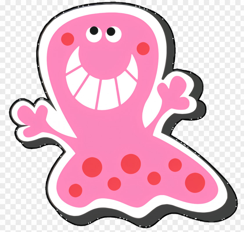 Sticker Pink Monster Cartoon PNG