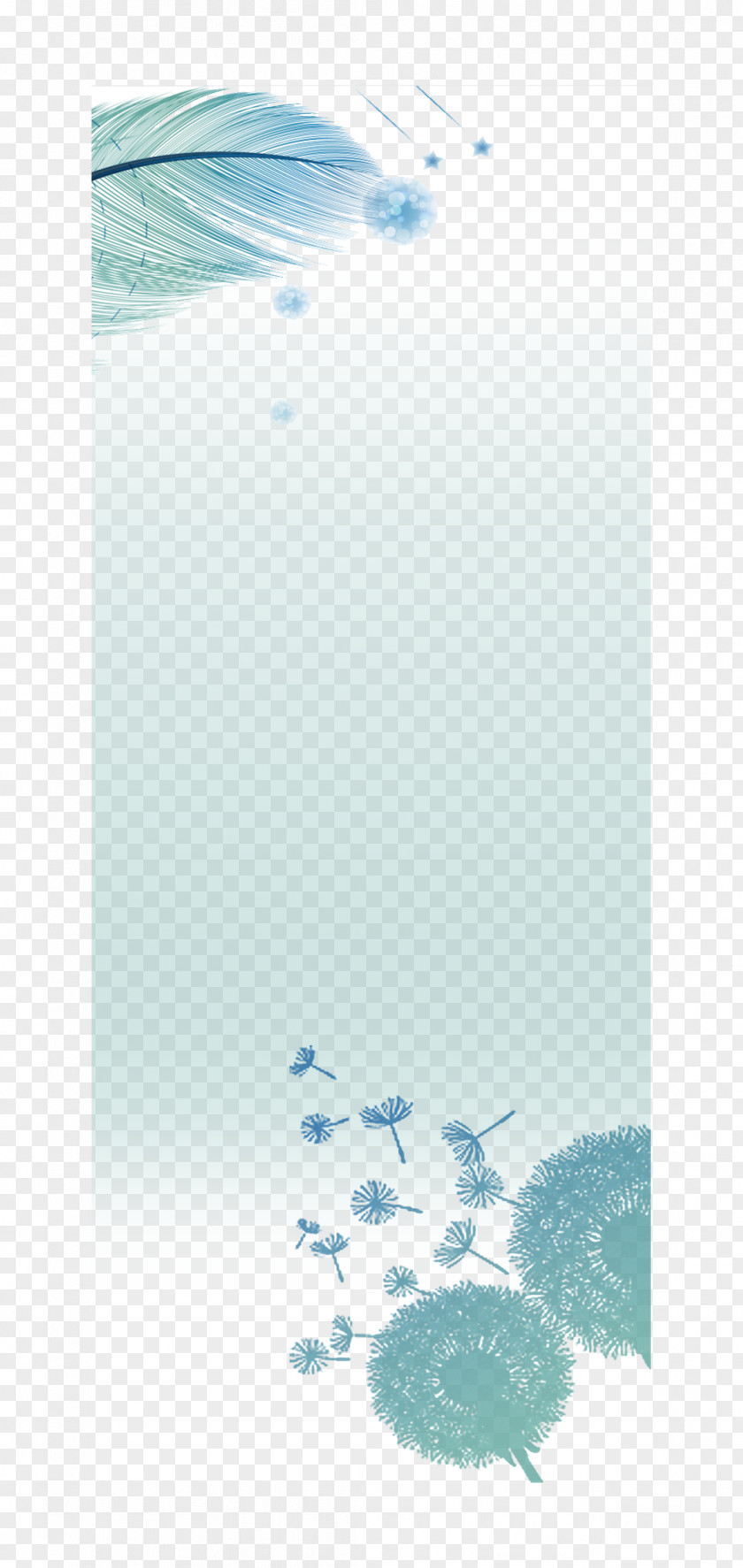 Fresh Dandelion Leaves Background Blue Poster PNG
