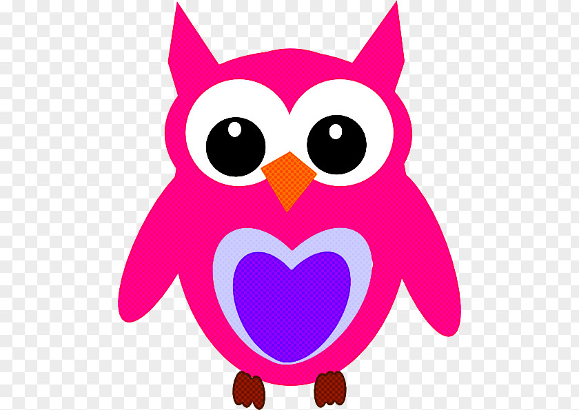 Lilac Bird Of Prey Owl Pink Purple Cartoon Violet PNG