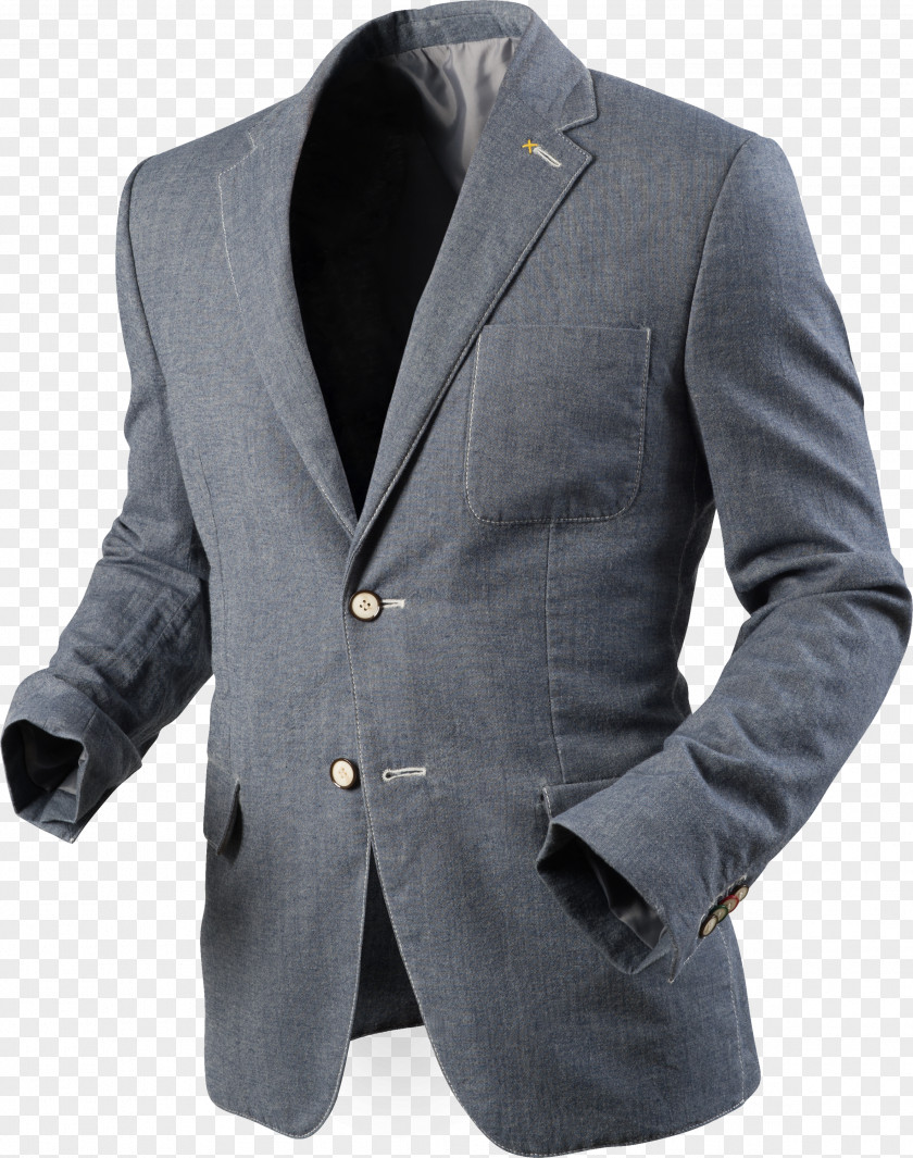 Low Collar Blazer Grey PNG