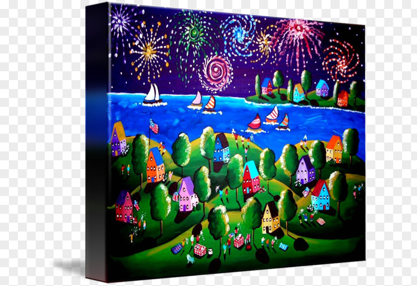 Paper Firework Folk Art Independence Day Fireworks Post Cards PNG