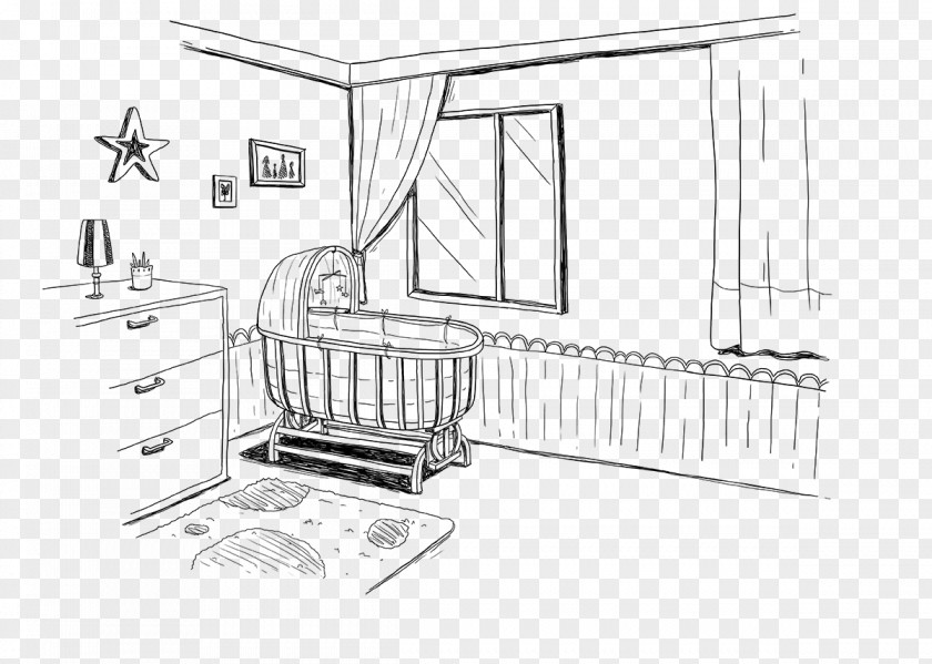 Design Furniture Line Art Sketch PNG