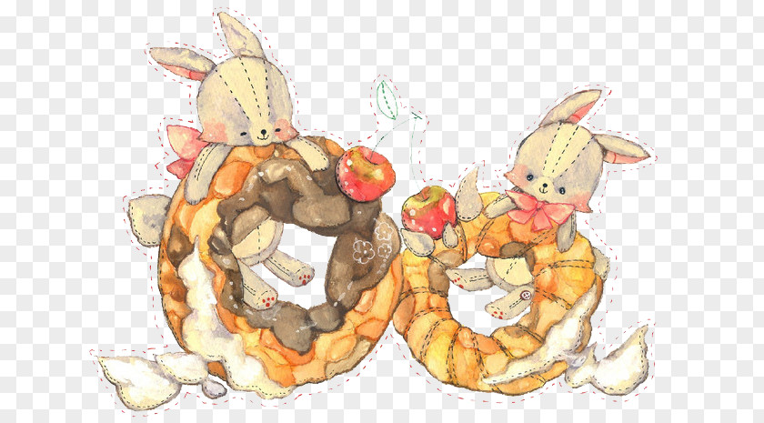Rabbit Donut Doughnut Illustration PNG