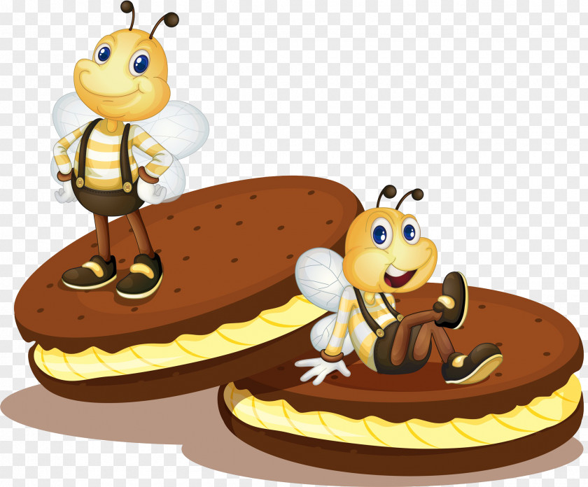 The Bee On Sandwich Cake Torte Biscuit Roll Biscotti PNG