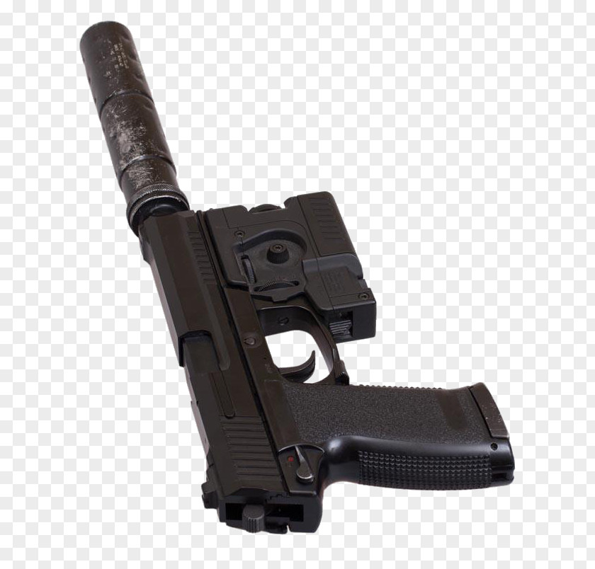 Black Pistol Weapon Trigger Firearm Suppressor PNG