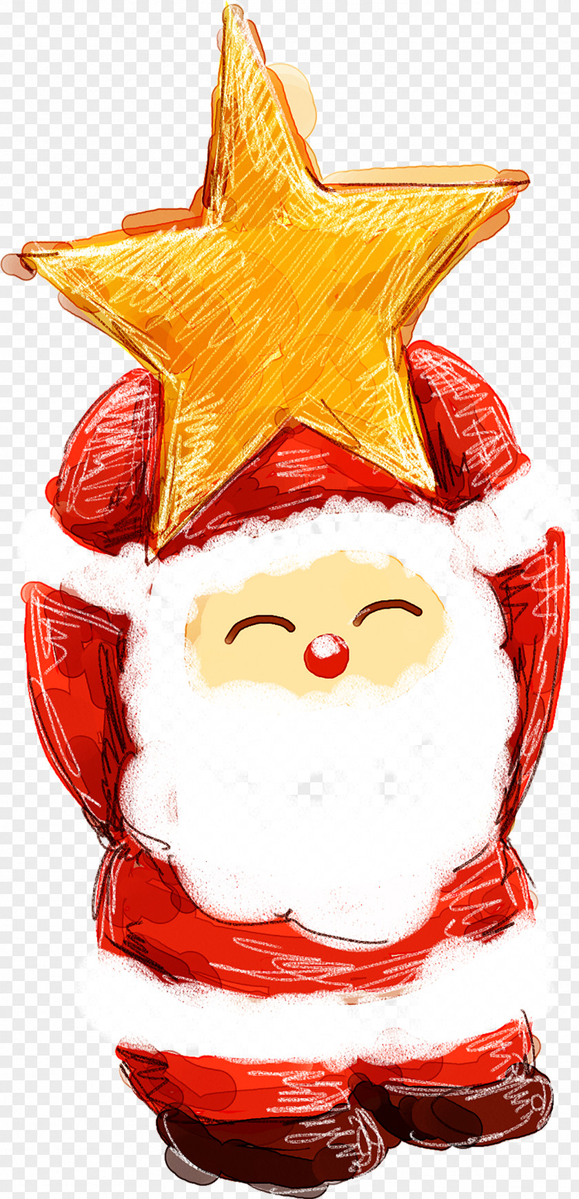 Hand-painted Santa Claus Christmas Card Reindeer Gift PNG