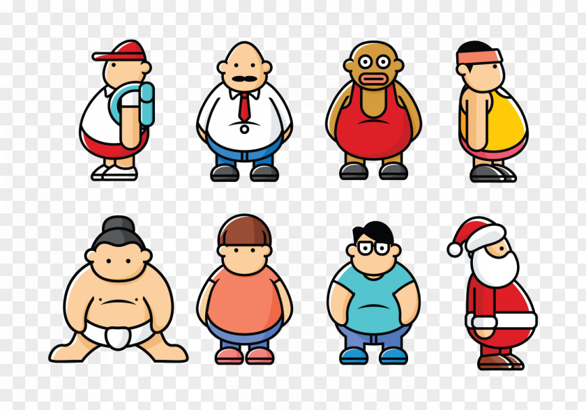 Fat Man Cartoon Clip Art PNG