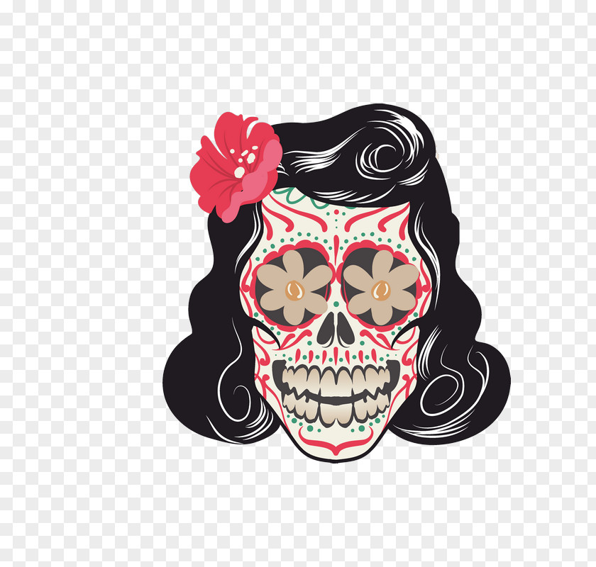Mexican Skull Transparent Mexico And Crossbones Paper Day Of The Dead Sticker PNG